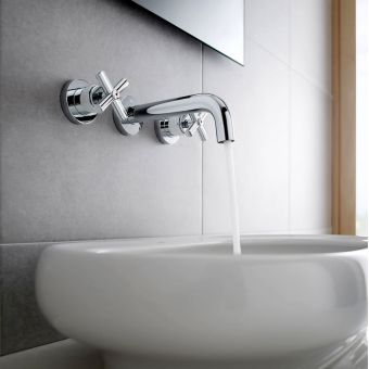 Roca Loft Wall Mounted Basin Mixer Tap with 190mm Spout - Chrome