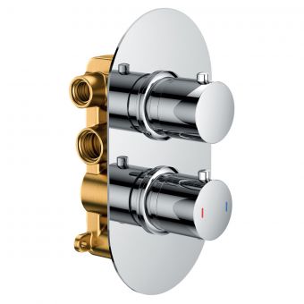 Origins Concealed Thermostatic Round Shower Valve with 2 Outlets