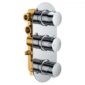 Origins Concealed Thermostatic Round Shower Valve with 3 Outlets