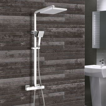 Origins Exposed Square Cool Touch Shower System - Chrome