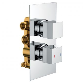 Origins Concealed Thermostatic Square Shower Valve with 2 outlets