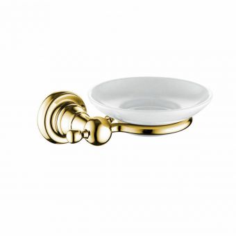 Bristan 1901 Ceramic Soap Dish - Gold Plated Holder