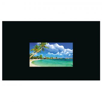 Aquavision Alpha 22" Complete Splashback TV 1100 x 670 with Black Coloured Glass - AL-22SB11067BL