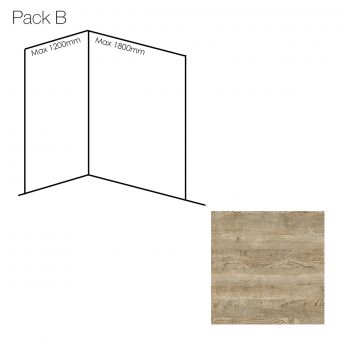 Bushboard Nuance Medium Corner Wall Panel Pack B in Wildwood
