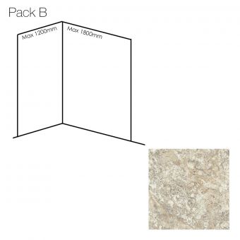 Bushboard Nuance Medium Corner Wall Panel Pack B in Soft Mazzarino