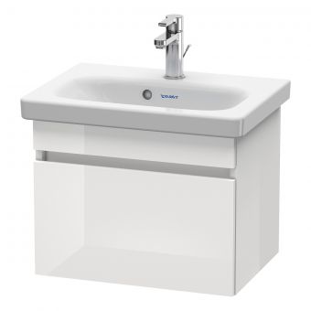 Duravit DuraStyle Compact 500mm One Drawer Vanity Unit in High Gloss White - DS630302222