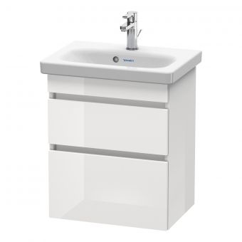 Duravit DuraStyle Compact 500mm Two Drawer Vanity Unit in High Gloss White - DS640302222
