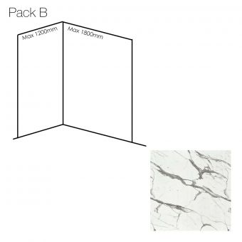 Bushboard Nuance Medium Corner Wall Panel Pack B in Calacatta Statuario