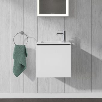 Duravit L-Cube Wall-Mounted 420mm Vanity Unit with Right-Hand Door in High Gloss White - LC6272R2222