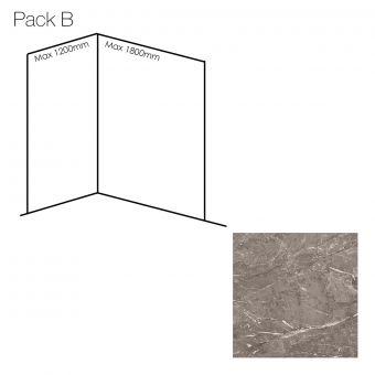 Bushboard Nuance Medium Corner Wall Panel Pack B in Cirrus Marble