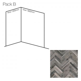 Bushboard Nuance Medium Corner Wall Panel Pack B in Herringbone Natural