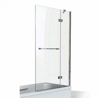 Kudos Inspire 2 Panel Out-swing Bath Screen Right Hand with Towel Rail in 8mm Glass in Chrome