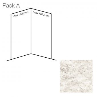 Bushboard Nuance Small Corner Wall Panel Pack A in Misuo Marble