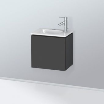 Duravit L-Cube Wall-Mounted 420mm Vanity Unit with Left-Hand Door in Matt Graphite - LC6272L4949