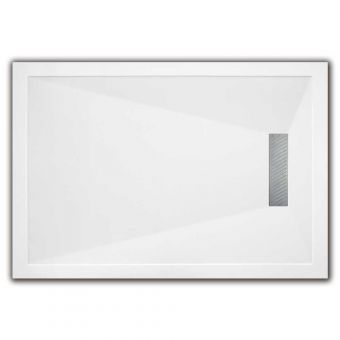 UK Bathrooms Essentials Rectangular Shower Tray with Linear Waste 1700 x 760mm