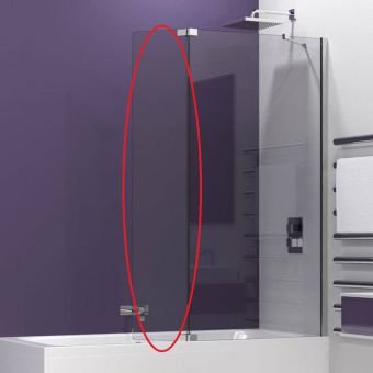 Kudos 10mm Ultimate Black RH Bath Screen Deflector Panel