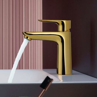 hansgrohe Talis E Single Lever Basin Mixer Tap 110 in Polished Gold Optic - 71710990