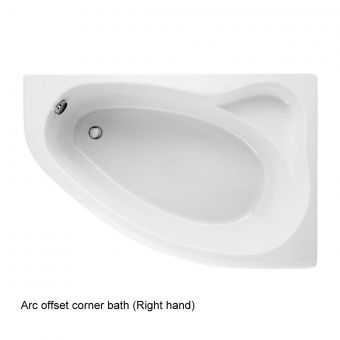 Adamsez Arc Offset Corner Bath - Right Hand - Includes bath Panel