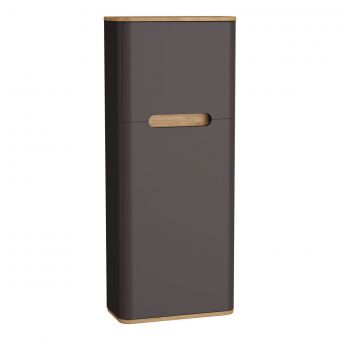VitrA Sento Compact Tall Bathroom Cupboard with Left-Hand Hinges in Matt Anthracite - 66151