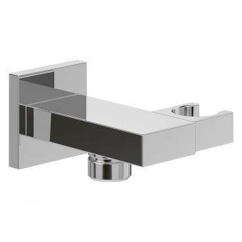 Villeroy and Boch Universal Square Hand Shower Bracket and Hose Outlet in Chrome - TVC00046300061