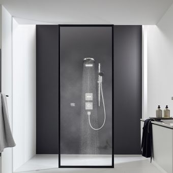 hansgrohe Pulsify S Over Head Shower 260 2 Jet EcoSmart with Wall Connector in Chrome