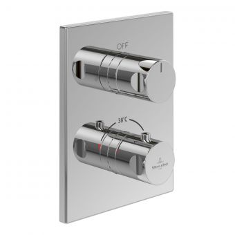 Villeroy and Boch Universal Concealed Thermostatic Double Outlet Shower Valve in Chrome - TVD00065300061