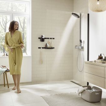 hansgrohe Pulsify S Shower pipe 260 2 Jet EcoSmart with Shower Tablet Select 400 in Chrome