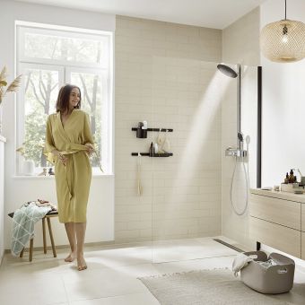 hansgrohe Pulsify S Shower pipe 260 2 Jet with Bath Thermostat Shower in Chrome
