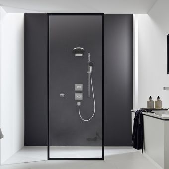 hansgrohe Pulsify Select S Shower Set 105 3 Jet Relaxation EcoSmart with 900 mm Shower Bar in Chrome