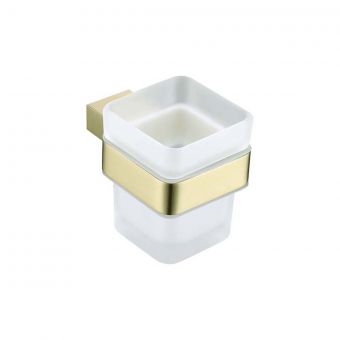 The White Space Legend Tumbler and Holder in Brushed Brass
