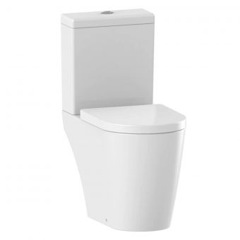 The White Space Euna Comfort Height Close Coupled Open Back Toilet and Soft Close Seat in White