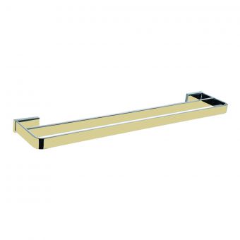 The White Space Legend Double Towel Rail in Brushed Brass