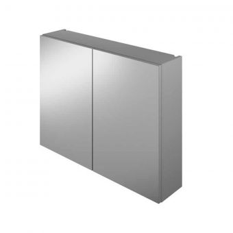 The White Space Scene 600 mm Double Door Mirror Cabinet in Gloss Ash Grey
