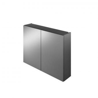 The White Space Scene 600 mm Double Door Mirror Cabinet in Gloss Charcoal