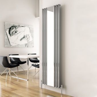 Carisa Tallis Central Heating Mirror Radiator in Polished Anodised Aluminium