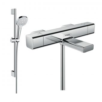 hansgrohe Ecostat Eco Combi Set with Hand Shower 110 and Bath Filler in Chrome