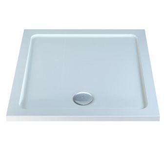 UK Bathrooms Essentials Square stone resin Shower Tray including waste - HW90