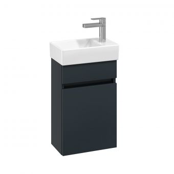 Villeroy and Boch Arto 360mm Cloakroom Basin and Vanity Unit in Satin Grey (For RH Tap)