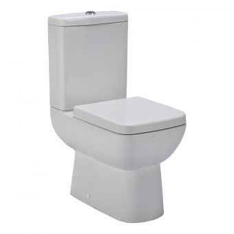 Nuie Ambrose Compact Semi Flush to Wall Pan and Cistern with Seat in White