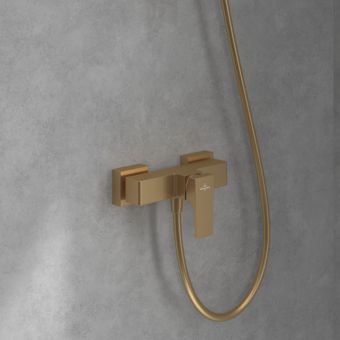 Villeroy & Boch Architectura Square Single-Lever Shower Mixer in Brushed Gold - TVS12500100076