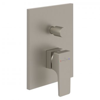 Villeroy & Boch Architectura Square Concealed Single-Lever Shower Mixer with Diverter in Brushed Nickel - TVS12500300064