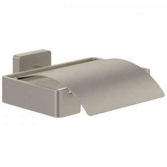 Villeroy & Boch Elements Striking Toilet Roll Holder with Cover in Brushed Nickel - TVA15201300064
