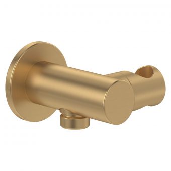 Villeroy & Boch Universal Round Hand Shower Bracket and Hose Outlet in Brushed Gold - TVC00046200076