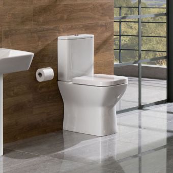 UK Bathrooms Essentials Chenab Rimless Comfort Height Close Coupled Toilet