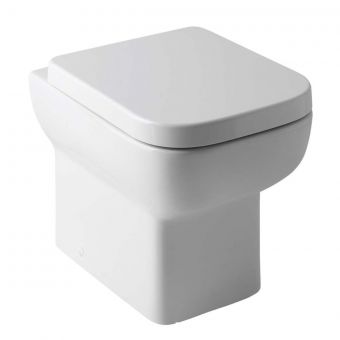 UK Bathrooms Essentials Oka Rimless Comfort Height Back to Wall Toilet