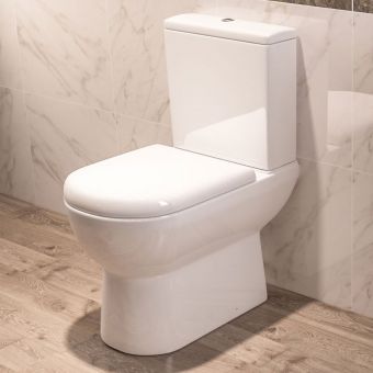 UK Bathrooms Essentials Pecos Rimless Close Coupled Toilet