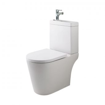 UK Bathrooms Essentials Elbe Short Projection Close Coupled Toilet with Basin and Tap
