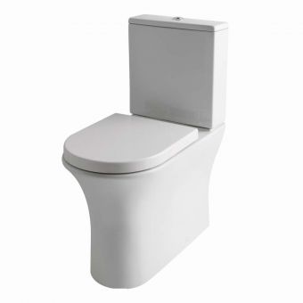 UK Bathrooms Essentials Falcom Rimless Back to Wall Close Coupled Toilet