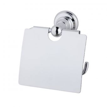 UK Bathrooms Essentials Moste Covered Toilet Roll Holder in Chrome