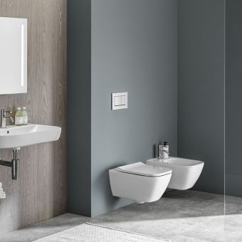 Geberit Smyle Square Rimless Wall Hung Toilet in White - 500208011